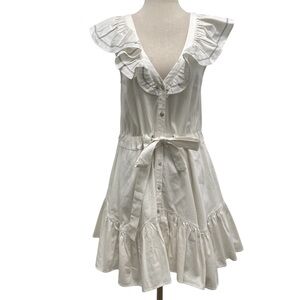 Ramy Brook Arsola Ruffle White Mini Dress Size Small